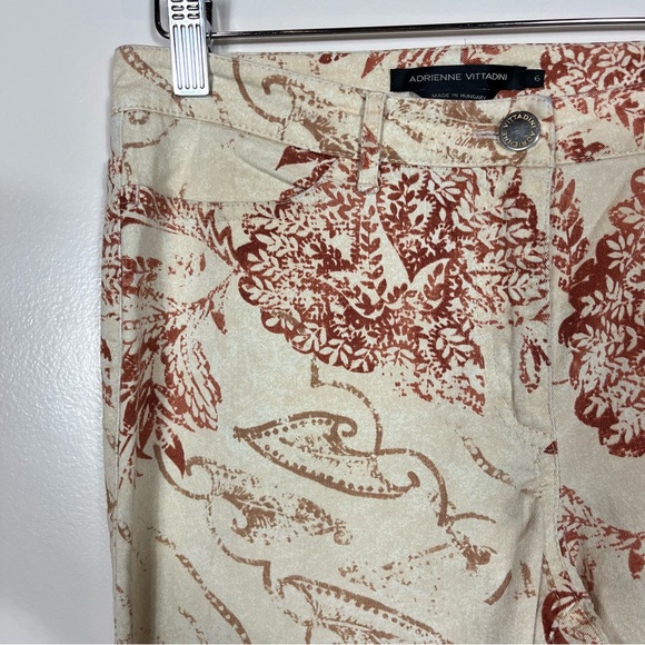 Adrienne Vittadini Pants 6 Boho Floral Straight Leg Hippie Y2K Coastal Granola - Picture 4 of 9
